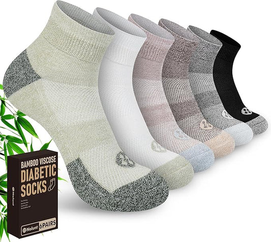 Diabetic Socks for Men,6 Pairs Ankle Mens Diabetic Socks,Diabetic Neuropathy Socks for Men 9-12
