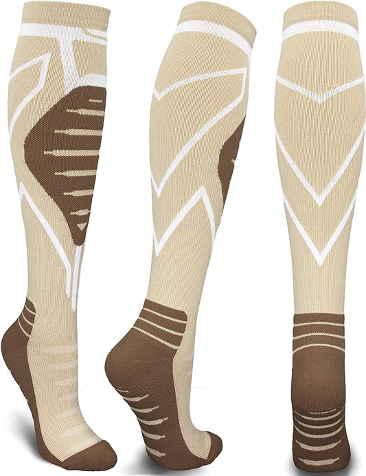 Compression Socks for Men & Women 20-30 mmHg Knee High -Best Support for Medical, Athletic, Sports, Travel (1/2Pairs)