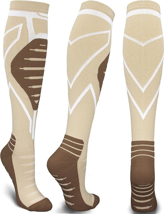 Compression Socks for Men & Women 20-30 mmHg Knee High -Best Support for Medical, Athletic, Sports, Travel (1/2Pairs)