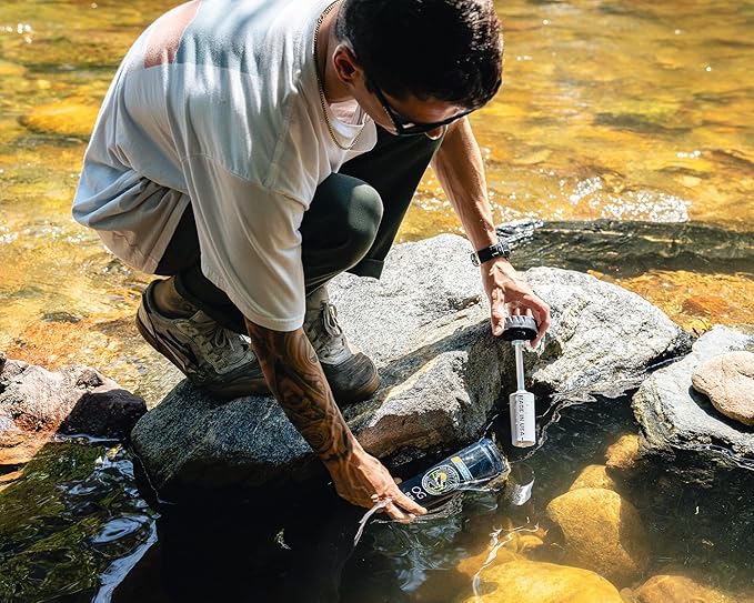 Epic Water Filters Nalgene OG Water Bottle with Filter, USA Made, BPA Free, Removes 99.99% Tap Water Contaminants, Forever Chemicals, Smoke Grey, 32 oz