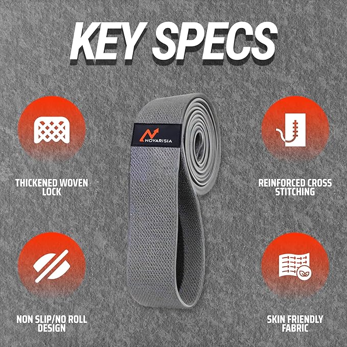 Fabric Resistance Bands for Women and Men - Non-Slip, Durable Exercise Bands for Stretching, Yoga, and Home Fitness