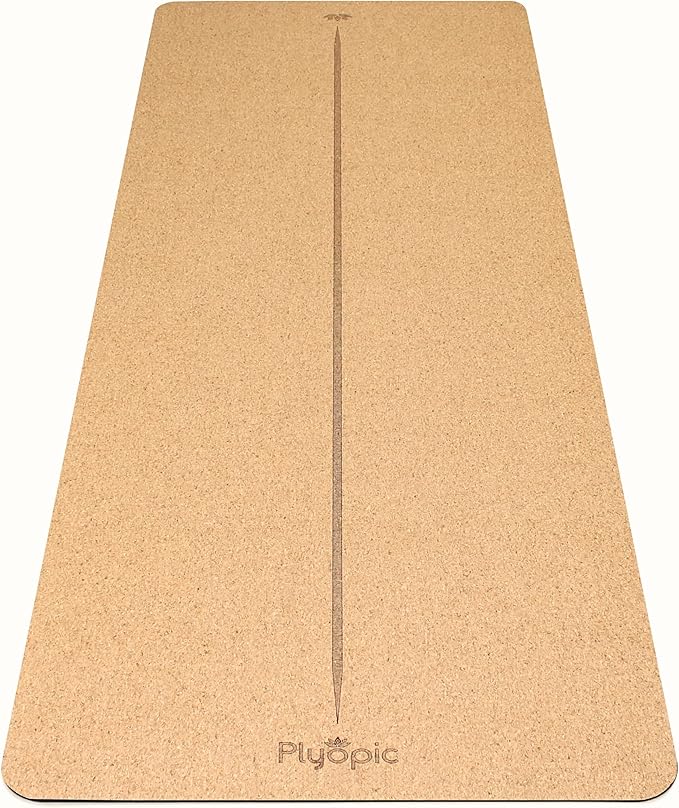 Ultimate Cork Yoga Mat – Non-Slip Ultra-Premium Cork | Thicker, Longer & Wider for Extra Comfort | 100% Natural Grip & Eco Friendly | Optional Alignment Lines | For Yoga, Bikram & Hot Yoga