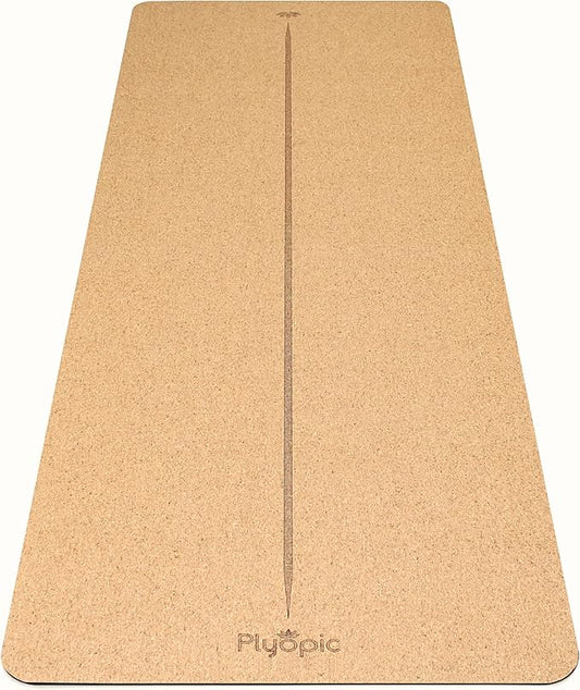 Ultimate Cork Yoga Mat – Non-Slip Ultra-Premium Cork | Thicker, Longer & Wider for Extra Comfort | 100% Natural Grip & Eco Friendly | Optional Alignment Lines | For Yoga, Bikram & Hot Yoga