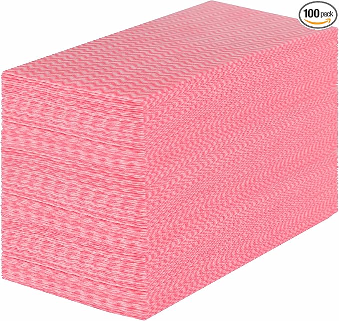 Handi Wipes Reusable Cloths, Red Disposable Kitchen Cleaning Towel Roll, Heavy Duty J Cloth,100 Count