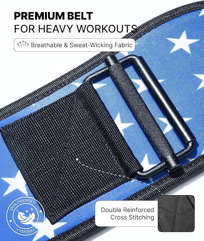 DMoose Fitness Weight Lifting Belt for Squats, Deadlift & Intense Workout - 6" Adjustable Fit Auto Lock Weightlifting Belt for Men & Women - Neoprene Gym Belts for Stability & Lumbar Back Support