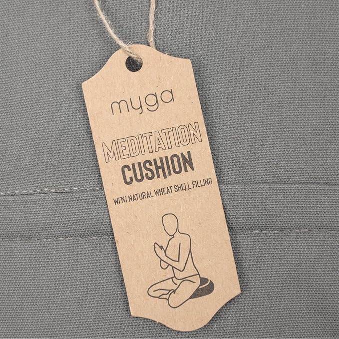 Myga Zafu Yoga Meditation Cushion with Washable Cover - Floor Cushion Pillow with Natural Buckwheat Filling - Soft Round Cotton Design for Meditating or Pranayama Exercises