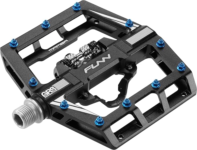 Funn Mamba MTB Clipless Pedals, Single Sided Clip Mountain Bike Pedals, Compatible with SPD Cleats, 9/16-Inch CrMo Axle Bicycle Pedals for MTB/BMX/Gravel Cycling