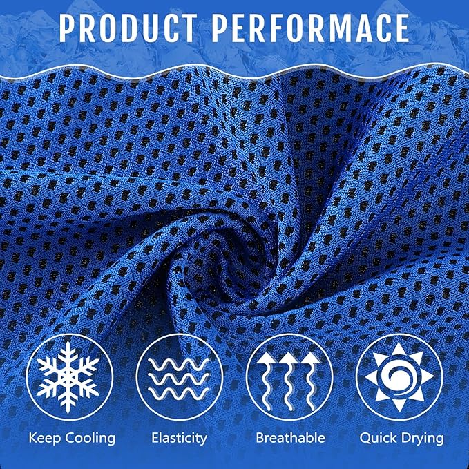 Hosuly 30 Pack Cooling Towels, 40"x12" Ice Breathable Soft Chilly Sweat Rag Microfiber Workout Rags for Gym Cooling Towels for Neck and Face for Yoga Golf Sport Running