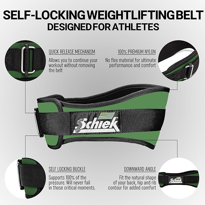 Schiek Sports 2006 Nylon 6 Inches Weight Lifting Belt - Support Belt for Power Lifting