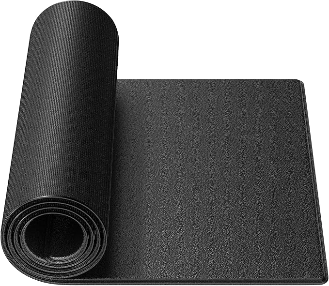Bike Trainer Mat Compatible with Peloton Bike, for Treadmill & Row, THK 6mm, Under Mat Protect Hardwood Floor Carpet, Trainer Accessory for Indoor Stationary Exercise Bicycle