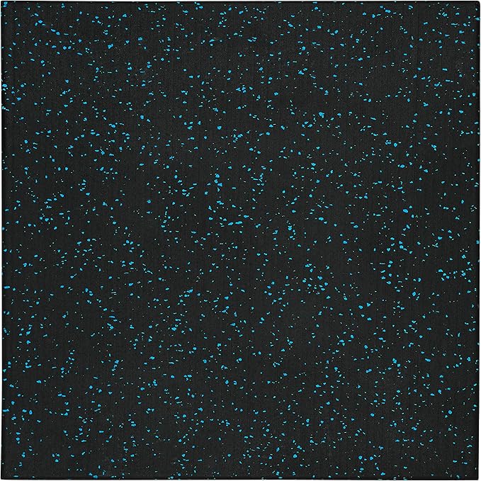 Genaflex Pro Heavy Duty Thick Rubber Gym Floor Tiles High Density Shock Absorbent Laminated Deadlift Mats - 1" Thick X 20" W X 20" L - 2.7 Sq. Ft.