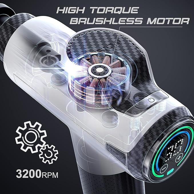 Fusion Black Pro Deep Tissue Massage Gun for Athletes - Percussion Muscle Massager for Pain Relief and Relaxation - Chiropractor Body Massager