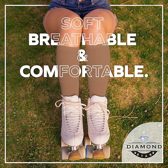 Diamond Star Men's 6 Pack Athletic Tube Socks Running Sports OVER THE CALF Full Cushioned Premium Soft Cotton Big and Tall