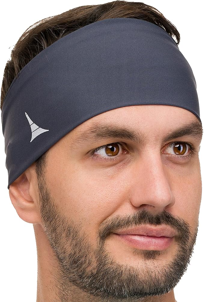 French Fitness Revolution - Stretchy Sports Headband for Men & Women - Guys Sweatband for Running, Cycling, Basketball, Yoga, Fitness - Moisture Wicking Workout Hairband - Made in Europe