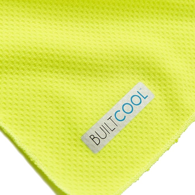 BUILTCOOL Adult Cooling Towel - Men & Women Chilly, Lightweight, Soft, Neck and Face Cooling Towel for Sport, Camping, Hunting, One Size, Hi Vis Safety Yellow, 3 Pack