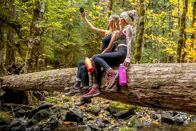 HYDRO CELL Stainless Steel Insulated Water Bottle with Straw - For Cold & Hot Drinks - Metal Vacuum Flask with Screw Cap and Modern Leakproof Sport Thermos for Adults (Fuchsia 40oz)