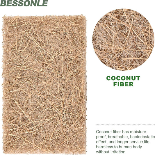 24 Pack Natural Scrub Kitchen Sponges - Coconut Husk Non Abrasive Scouring Pads - Multipurpose Scrubbing for Dishes - Heavy Duty Dishes, Pan and Pot Scrubbers for Kitchen Non Scratch