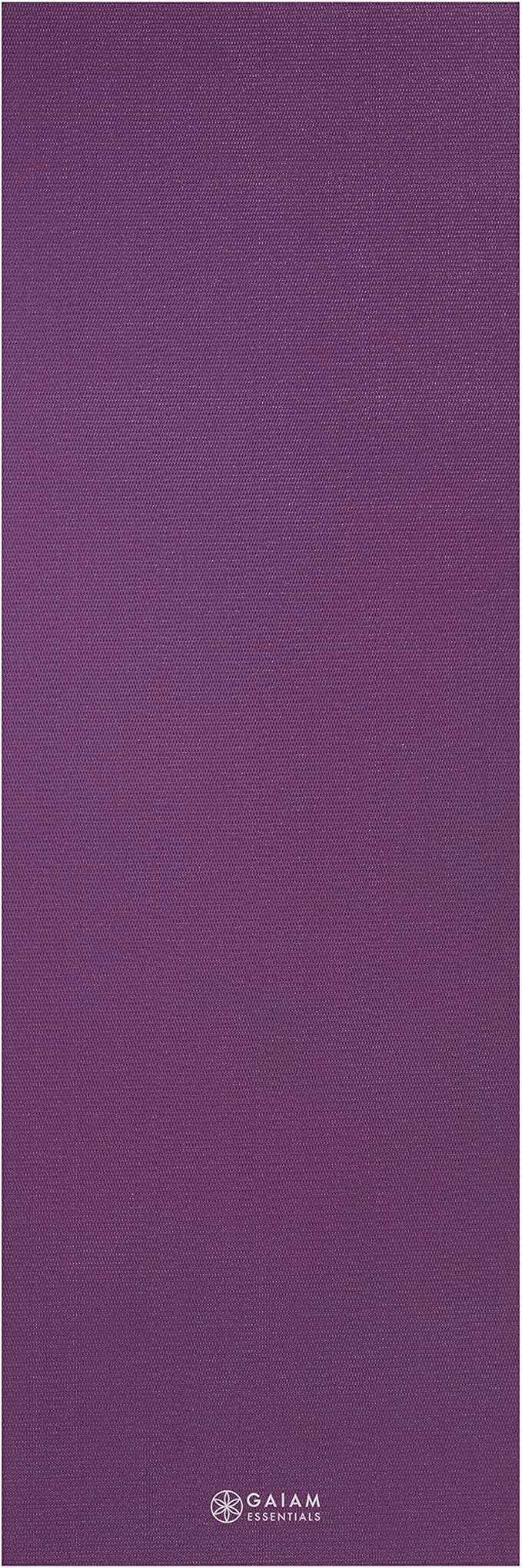 Gaiam Essentials Thick and Thin Yoga Mat Fitness & Exercise Mat with Easy-Cinch Carrier Strap