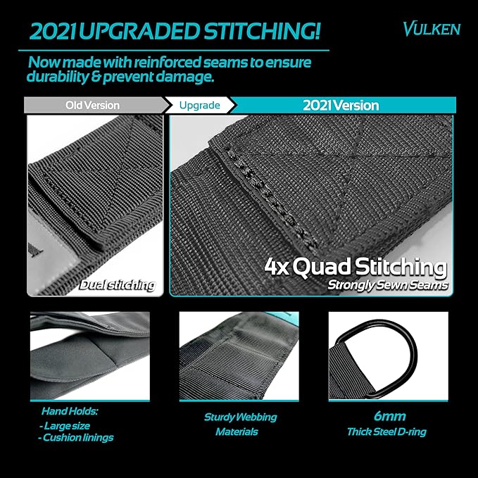 Vulken Tricep Rope Cable Attachment. 28.7 Inch & 22 Inch Two Lengths Built in One Pull Down Rope, Black & Pink