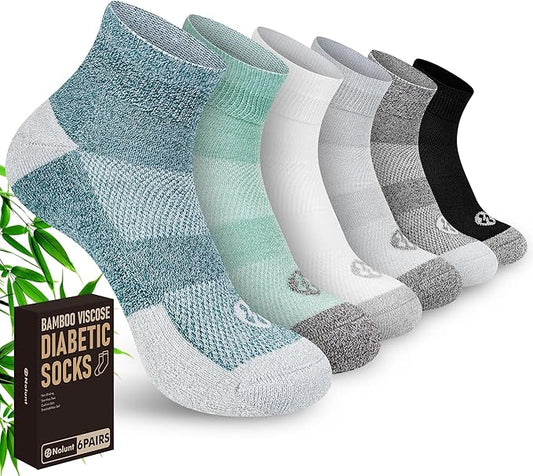 Diabetic Socks for Men,6 Pairs Ankle Mens Diabetic Socks,Diabetic Neuropathy Socks for Men 9-12