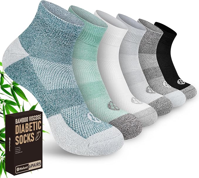Diabetic Socks for Men,6 Pairs Ankle Mens Diabetic Socks,Diabetic Neuropathy Socks for Men 9-12