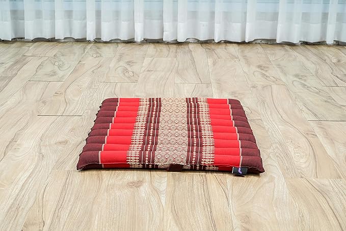 Leewadee Meditation Cushion Set – 1 Small Zafu Yoga Pillow and 1 Small Roll-Up Zabuton Mat Filled with Kapok