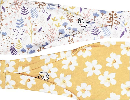 Maven Thread Headbands for Women - Wide Sports Headband for Running, Exercise, Gym, Athletic Workouts and Yoga, 4" Thick Non-Slip Sweatbands, 2Pack