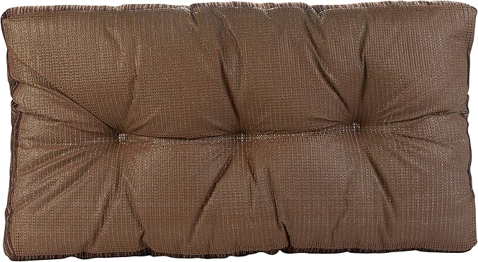 Klear Vu The Gripper Omega Non-Slip Tufted Bench Cushion for Indoor Furniture, Entryway Storage, Bay Window, Corner Nook or Piano Seat, 27 Inches, 14 Brown
