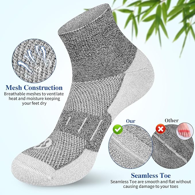 Diabetic Socks for Men,6 Pairs Ankle Mens Diabetic Socks,Diabetic Neuropathy Socks for Men 9-12