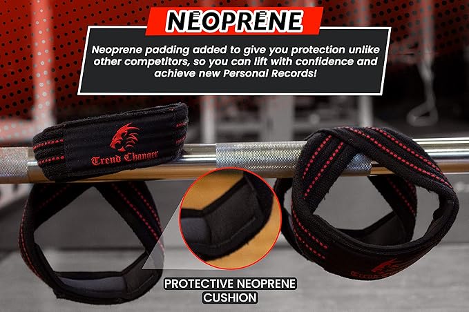 Figure 8 Lifting Strap Padded Deadlift Straps Heavy Duty Weight Lifting Straps Strongman Axle Bar Straps Weightlifting Wrist Wraps