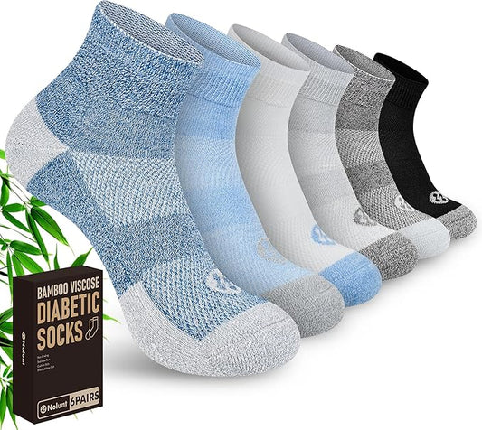 Diabetic Socks for Men,6 Pairs Ankle Mens Diabetic Socks,Diabetic Neuropathy Socks for Men 9-12