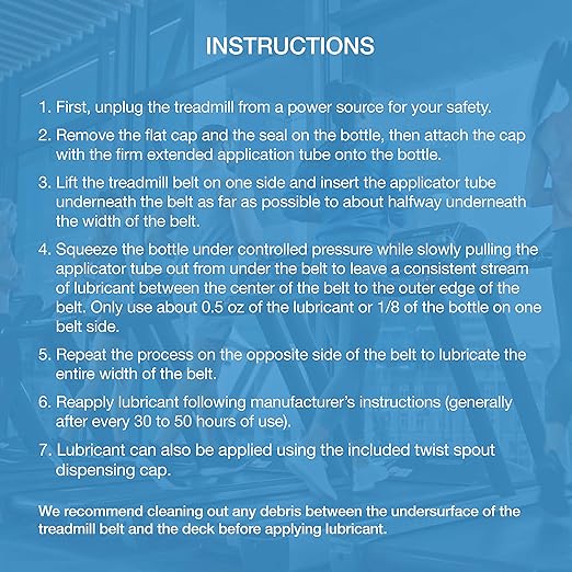 100% Silicone Treadmill Lubricant for Belt Maintenance (2 Pack) - 4oz Bottles, Dual Applicators for Easy Lube Application - Extends Life, Smooths Operation