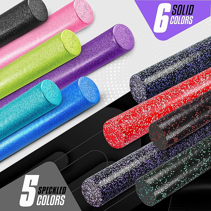 Yes4All High-Density EPP Round Back Roller Foam, Exercise Foam Roller for Yoga, Pilates & Stretching - 12, 18, 24, 36 inch