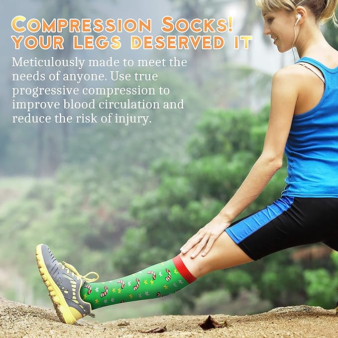 Compression Socks for Women & Men 15-20 mmHg, Best for Medical, Nursing, Running, Athletic, Varicose Veins, Travel