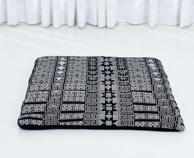 Leewadee Meditation Cushion Set – 1 Small Zafu Yoga Pillow and 1 Small Roll-Up Zabuton Mat Filled with Kapok