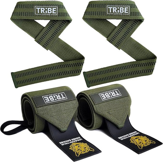 Heavy Duty Wrist Wraps & Lifting Straps – Weightlifting Wrist Wraps for Men with Silicone Grip & Padding – Gym Wrist Straps for Weightlifting