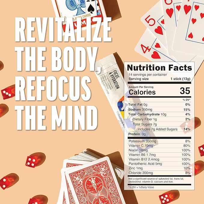 Zest Caffeine, L-Theanine, & Alpha GPC - Focus & Electrolyte Hydration Powder - Pineapple Blueberry - Mix w/Water - 14 Packets - Nootropic Brain Booster Supplement Drink - Low Sugar Liquid Enhancer