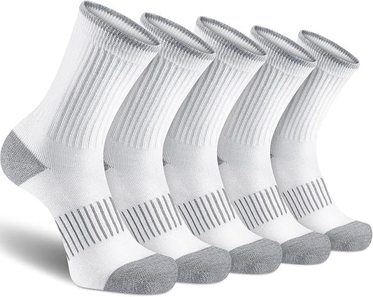 Gonii Women Socks Hiking Running Thick Cushion Athletic Crew Socks 5-Pair