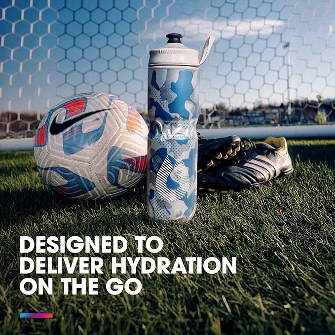 HydraPak | Polar Bottle - Polar Sport Insulated Water Bottle - BPA-Free, Sport & Bike Squeeze Bottle with Handle (Splash Multi, 700ml / 24oz)