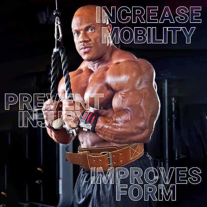 Schiek Sports 2006 Leather 6" Weight Lifting Belt - Weightlifting Belt with Double Prong Stainless Steel Belt Buckle