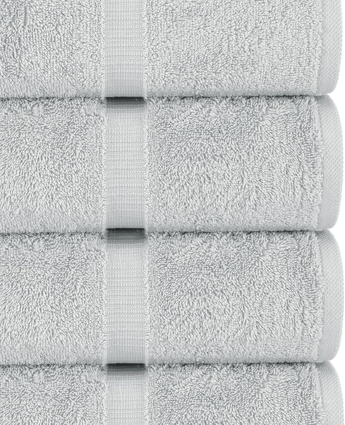 Chakir Turkish Linens Luxury Spa and Hotel Quality Premium Cotton 6-Piece Towel Set (2 x Bath Towels, 2 x Hand Towels, 2 x Washcloths, Silver Gray)
