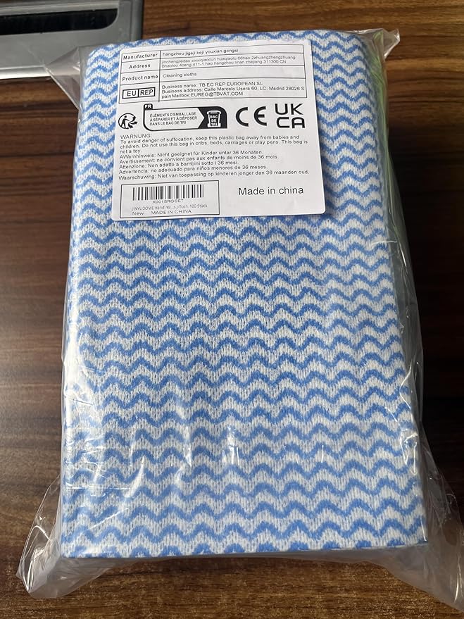 Handi Wipes Reusable Cloths, Blue Disposable Kitchen Cleaning Towel Roll, Heavy Duty J Cloth,100 Count