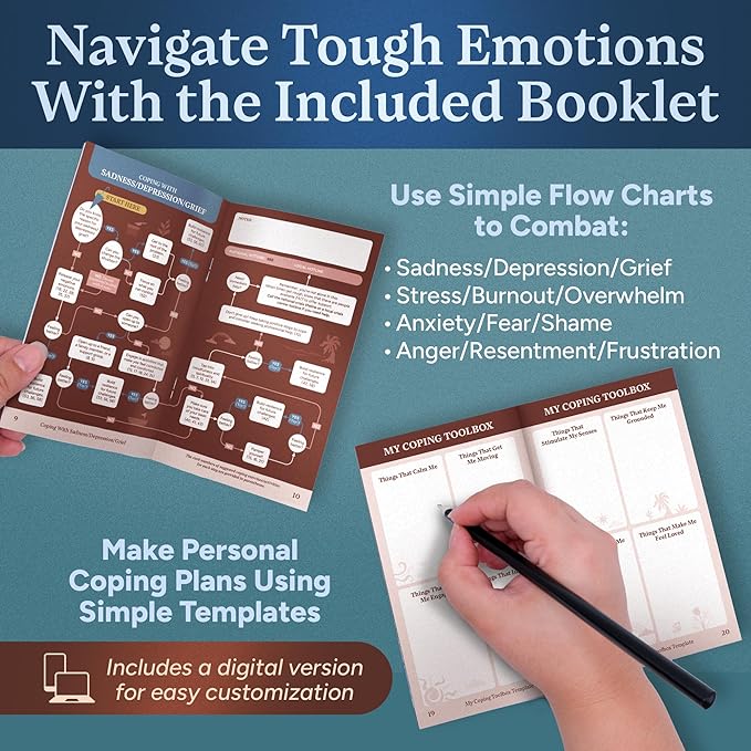 Better Days Coping Cards – 65 Skills & Exercises to Cope with Stress, Anxiety, & Anger – 3.5” x 5” Therapy Flashcards with Affirmations and Guidebook – Nurture Emotional Resilience & Mental Health