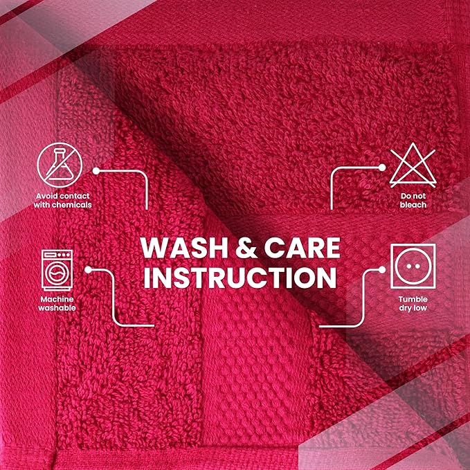 Infinitee Xclusives Luxury Wash Cloths for Showering [13x13] – 100% Cotton Washcloths [Pack of 12], Soft and Absorbent Face Towels for Bathroom Wash Clothes, Gym, and Spa (Burgundy)