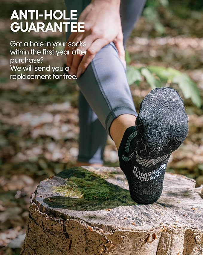 DANISH ENDURANCE Ultra-Comfort Ankle Running Socks - 3 or 5 Pack
