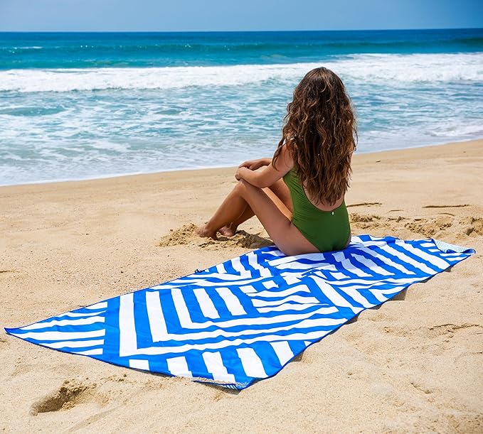 Elite Trend Quick Dry Towel Extra Large 78x35 Inch - Microfiber Beach Towel - Perfect for Beach, Travel, Swimming, Pool, Yoga, Hiking, Camping - Lightweight, Fast Drying, Compact for Adults (Maze)