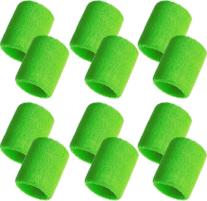 12 Pack Sweatbands Sports Wristband Cotton Sweat Band for Men and Women, Good for Tennis, Basketball, Running, Gym, Working Out