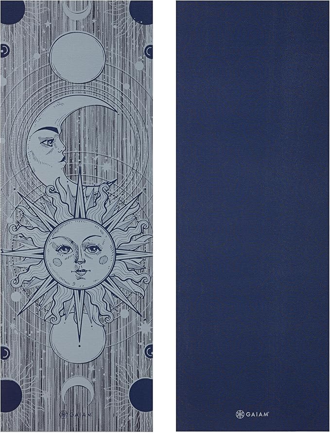 Gaiam Yoga Mat - Premium 6mm Print Reversible Extra Thick Non Slip Exercise & Fitness Mat for All Types of Yoga, Pilates & Floor Workouts (68" x 24" x 6mm Thick)