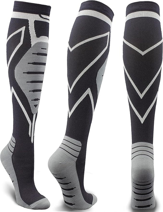 Compression Socks for Men & Women 20-30 mmHg Knee High -Best Support for Medical, Athletic, Sports, Travel (1/2Pairs)