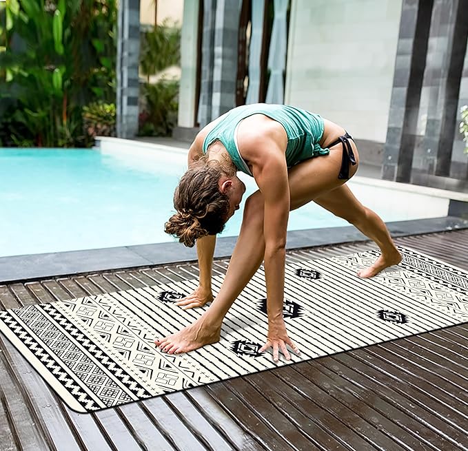 nuveti Yoga Mat Print Extra Thick TPE Non Slip Fitness Exercise Mat with Carrying Bag,72"x24" Extra Thick 6MM Exercise & Workout Mat for Yoga, Pilates Fitness and Floor Exercises